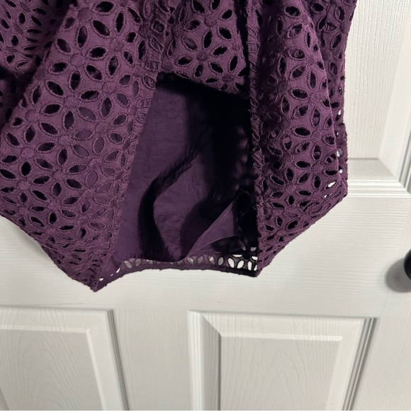 J Crew purple openwork cotton top, size 2, button, spring, summer, breathable - Picture 5 of 11